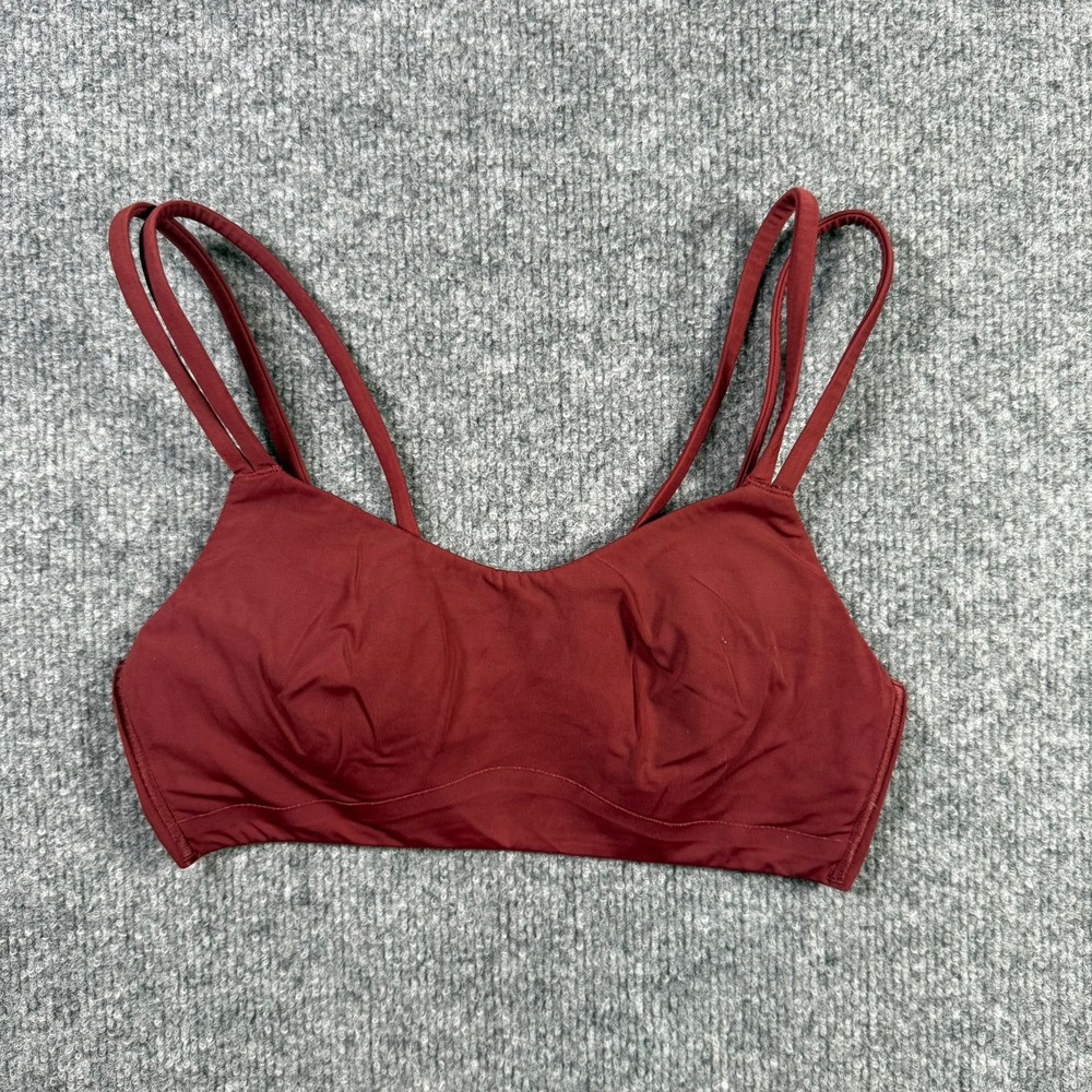 Lululemon Sports Bra Womens 4 Burgundy Red Strappy Back Activewear